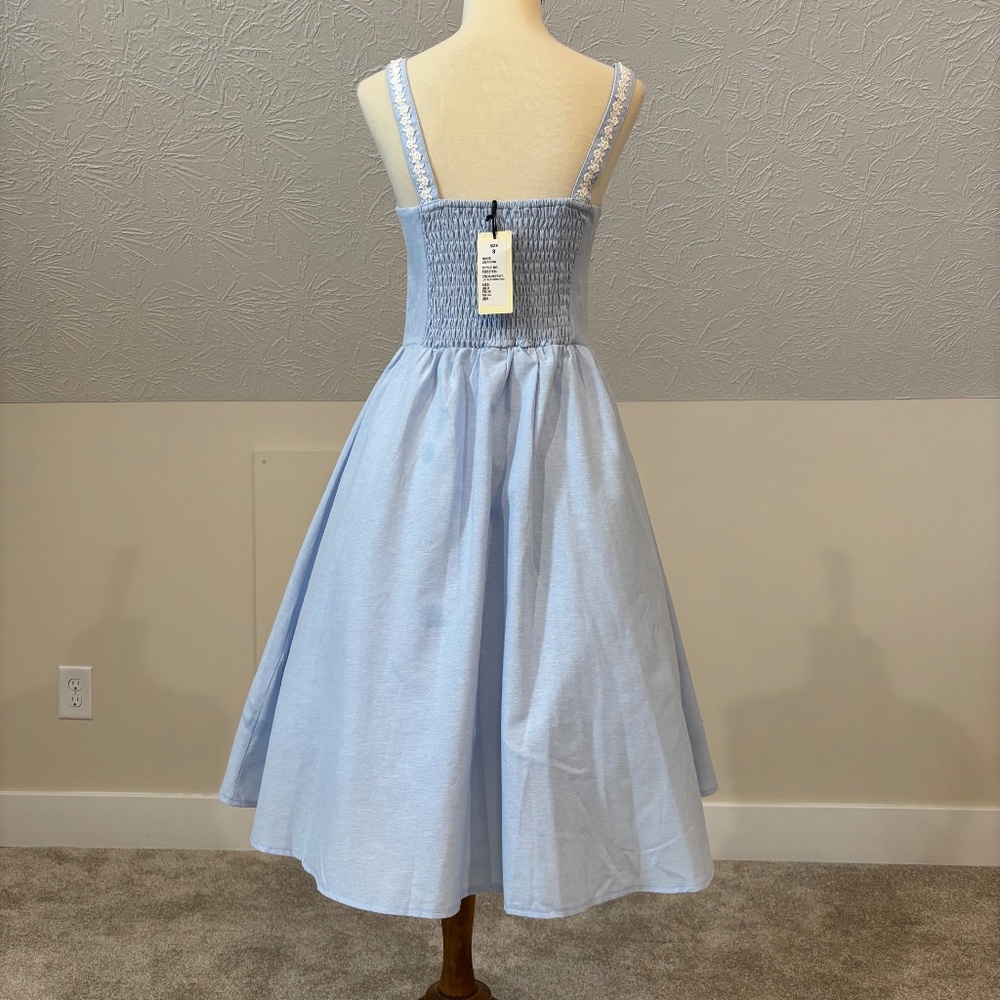 NWT! Lindy Bop Corinna Dress with Embroidered Flowers XS - Picture 2 of 12